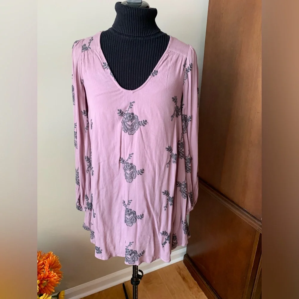 NWT Free People Dress Boho Chic Swing Mini - Picture 4 of 14